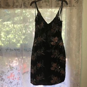 Lulus Velvet Floral Bodycon